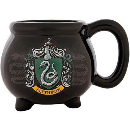 Silver Buffalo HP11833D Harry Potter Hogwarts - Taza de cerámica, diseño 3D esculpido con brillos y la imagen de un escudo de