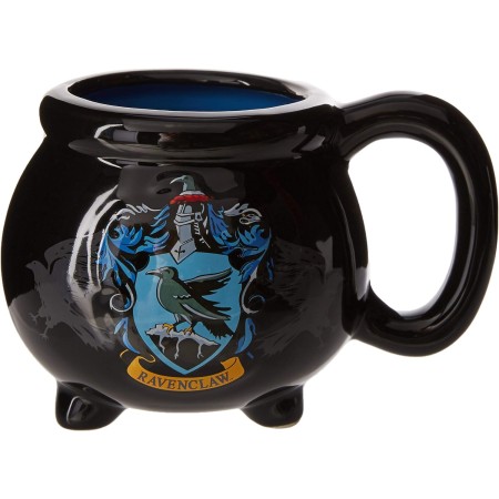 Silver Buffalo HP11833D Harry Potter Hogwarts - Taza de cerámica, diseño 3D esculpido con brillos y la imagen de un escudo de