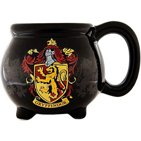 Silver Buffalo HP11833D Harry Potter Hogwarts - Taza de cerámica, diseño 3D esculpido con brillos y la imagen de un escudo de