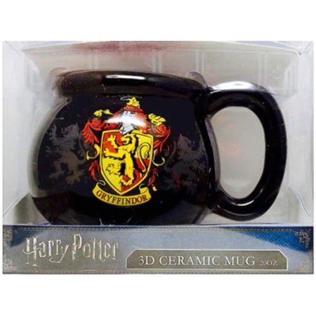 Silver Buffalo HP11833D Harry Potter Hogwarts - Taza de cerámica, diseño 3D esculpido con brillos y la imagen de un escudo de