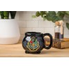 Silver Buffalo HP11833D Harry Potter Hogwarts - Taza de cerámica, diseño 3D esculpido con brillos y la imagen de un escudo de
