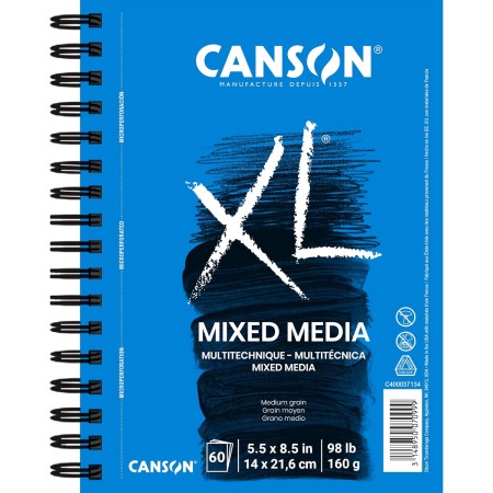 Canson XL Series 100510926 - Papel de medios mixtos, 98 libras, 7 x 10 pulgadas, 60 hojas