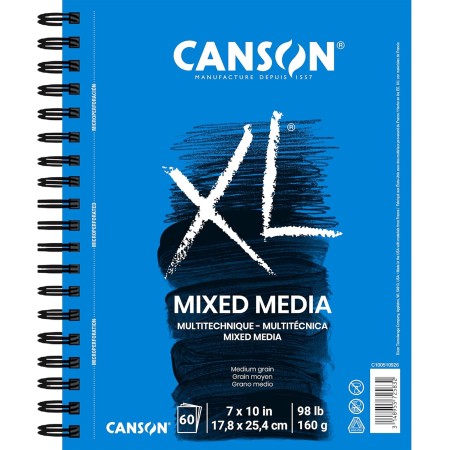 Canson XL Series 100510926 - Papel de medios mixtos, 98 libras, 7 x 10 pulgadas, 60 hojas