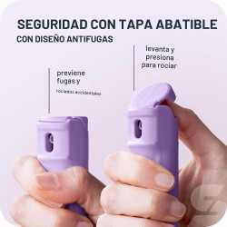 Sabre Spray de gel de pimienta con seguridad rápida abatible y llavero de clip a presión para defensa personal