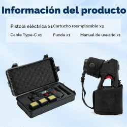 Pistola aturdidora resistente para mujeres y hombres de autodefensa USB‑C recargable rápida