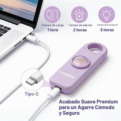 Alarma de seguridad personal recargable para mujeres