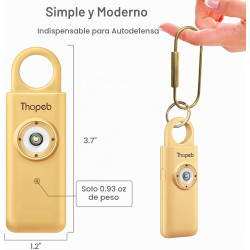 Alarma de seguridad personal Thopeb para mujer - Recargable mejorada