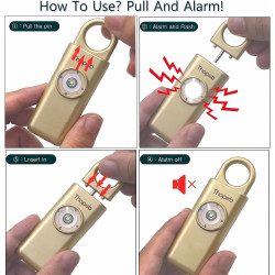 Alarma de seguridad personal Thopeb para mujer - Recargable mejorada