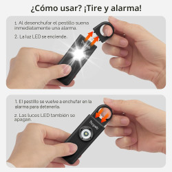 Alarma de seguridad personal para mujeres - Sirena ruidosa superior y estroboscópica SOS