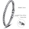 LUCKY2+7 Mens Bracelet - Stainless Steel Fold Over Clasp Franco Chain Bracelets Mens Jewelry Gifts for Dad Grandpa Boyfriend