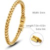 LUCKY2+7 Mens Bracelet - Stainless Steel Fold Over Clasp Franco Chain Bracelets Mens Jewelry Gifts for Dad Grandpa Boyfriend