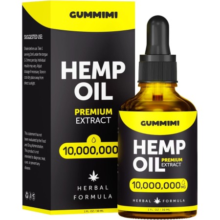 GummiMi Aceite de 10 000 000 mg – Gotas naturales – Rico en vitaminas B, C, E y Omega 3, 6, 9 – Hecho en Estados Unidos