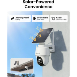 REOLINK Paquete de 2 cámaras de seguridad solares de 360 ° PT Sistema