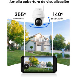 REOLINK Paquete de 2 cámaras de seguridad solares de 360 ° PT Sistema