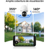 REOLINK Paquete de 2 cámaras de seguridad solares de 360 ° PT Sistema
