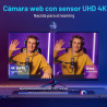 EMEET Cámara web S600 4K para transmisión, sensor Sony de 1/2.55 pulgadas