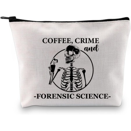 G2TUP Científico forense regalo café crimen y ciencia forense bolsa de maquillaje investigador de ciencia forense bolsa de