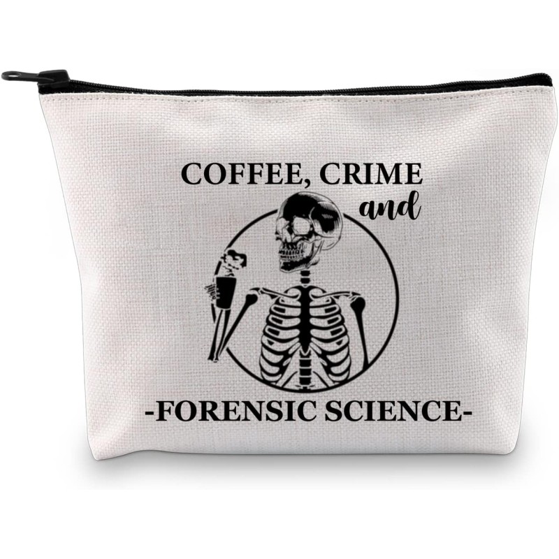 G2TUP Científico forense regalo café crimen y ciencia forense bolsa de maquillaje investigador de ciencia forense bolsa de