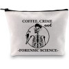 G2TUP Científico forense regalo café crimen y ciencia forense bolsa de maquillaje investigador de ciencia forense bolsa de