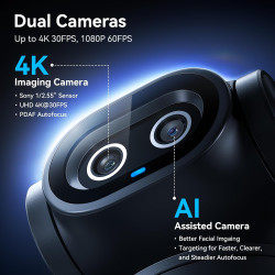 EMEET PIXY Cámara PTZ de doble cámara alimentada por IA 4K