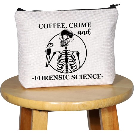 G2TUP Científico forense regalo café crimen y ciencia forense bolsa de maquillaje investigador de ciencia forense bolsa de