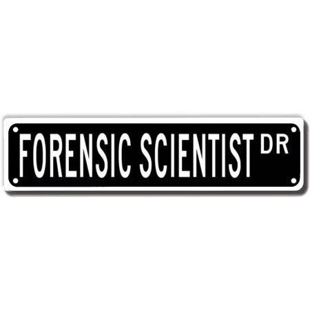 ERMUHEY Letrero de calle de científico forense, regalo de científico forense, decoración de pared para el hogar, oficina,