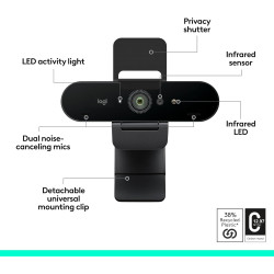 Logitech Brio - Cámara web 4K