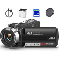 4K UHD 80MP videocámara cámara de vídeo YouTube Vlogging Cámara Webcam