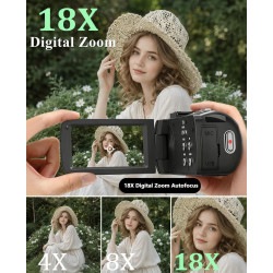 4K UHD 80MP videocámara cámara de vídeo YouTube Vlogging Cámara Webcam
