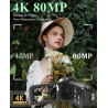 4K UHD 80MP videocámara cámara de vídeo YouTube Vlogging Cámara Webcam