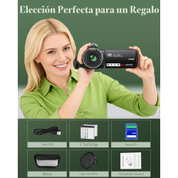 4K UHD 80MP videocámara cámara de vídeo YouTube Vlogging Cámara Webcam