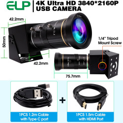 ELP 4K USB HDMI USB Cámara Manual Zoom Webcam