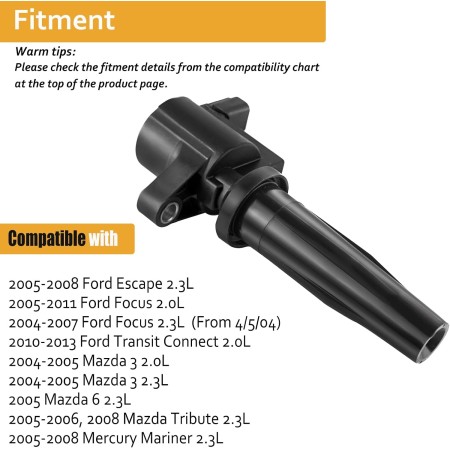 Paquete de bobinas de encendido Combo de bujías para Ford Escape Focus Transit Connect 2004 2005 2006 2007 2008 2009 2010 2011,