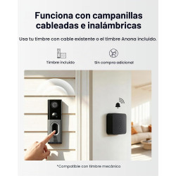 CÁMARA DE TIMBRE DE VIDEO DE DOBLE CÁMARA 3K INALÁMBRICA - Anona