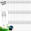 Mini botellas de aerosol, 70 botellas de perfume de vidrio transparente de 0.3 onzas líquidas, botellas de aerosol recargables