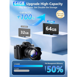 Cámara digital 8K, cámaras WiFi de 88MP para fotografía con pantalla táctil