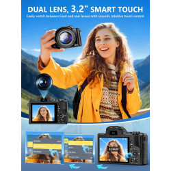 Cámara digital 8K, cámaras WiFi de 88MP para fotografía con pantalla táctil