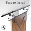 SANKEYTEW Kit de herrajes para puerta de granero de 6 pies, versión lite, riel de combinación, fácil de instalar, manual