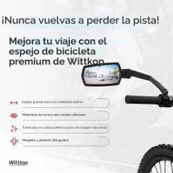 WITTKOP Espejo de bicicleta | Espejo retrovisor para bicicletas