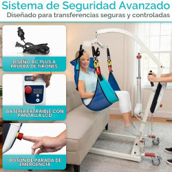 Vive Elevador eléctrico de pacientes para el hogar - Dispositivo de asistencia de transferencia - Ayuda de transporte médico