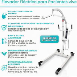 Vive Elevador eléctrico de pacientes para el hogar - Dispositivo de asistencia de transferencia - Ayuda de transporte médico