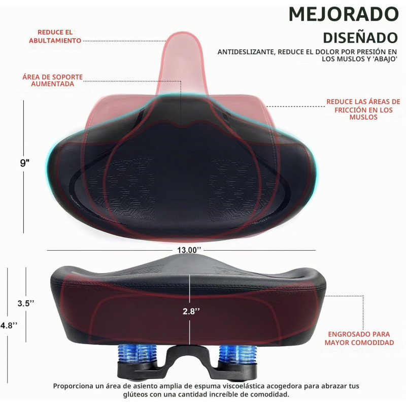 Cojín de asiento de bicicleta sin nariz