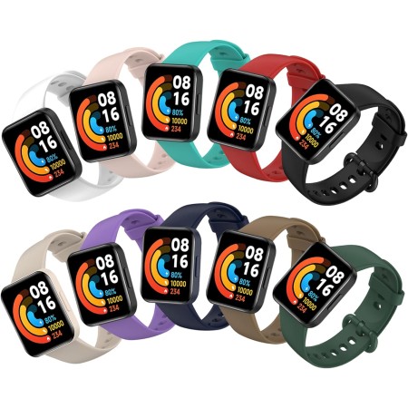 Z.DuDuZAZA Bandas para Xiaomi Redmi Watch 2 Lite Correa de repuesto Multicolor [10 unidades] Correas de reloj de silicona suave