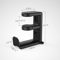 EURPMASK - Soporte giratorio para auriculares | Soporte de auriculares con clip ara escritorio y giratorio