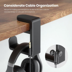 EURPMASK - Soporte giratorio para auriculares | Soporte de auriculares con clip ara escritorio y giratorio