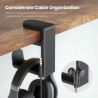 EURPMASK - Soporte giratorio para auriculares | Soporte de auriculares con clip ara escritorio y giratorio