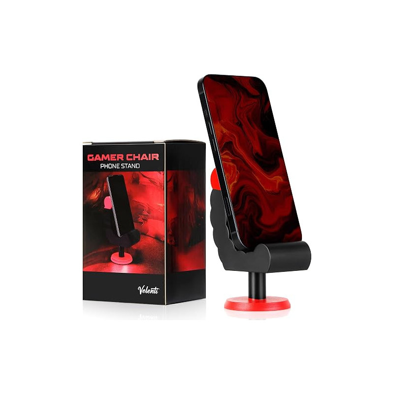 VELENTI Soporte para teléfono | Soporte de telefono para escritorio con forma de silla gamer