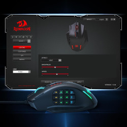 Redragon - Mouse | 12 botones laterales, ergonómico, óptico, con cable