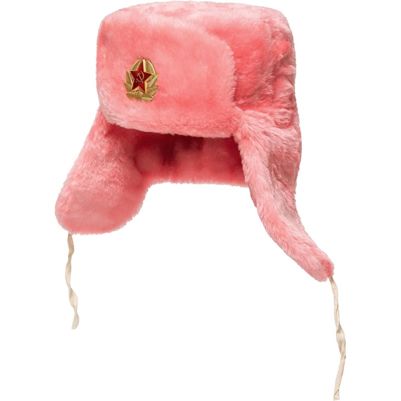 Cappello Invernale Ushanka Russo BELEON In Pelliccia Sintetica Con Distintivo Stella