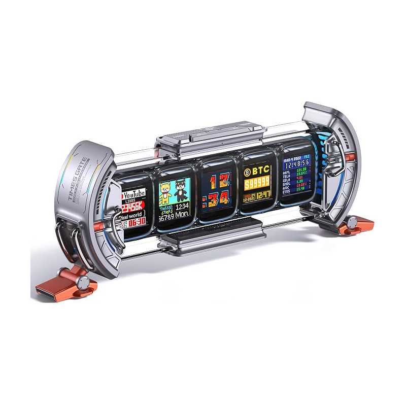 Divoom Times Gate - Reloj despertador digital | Reloj despertador con diseño cyberpunk